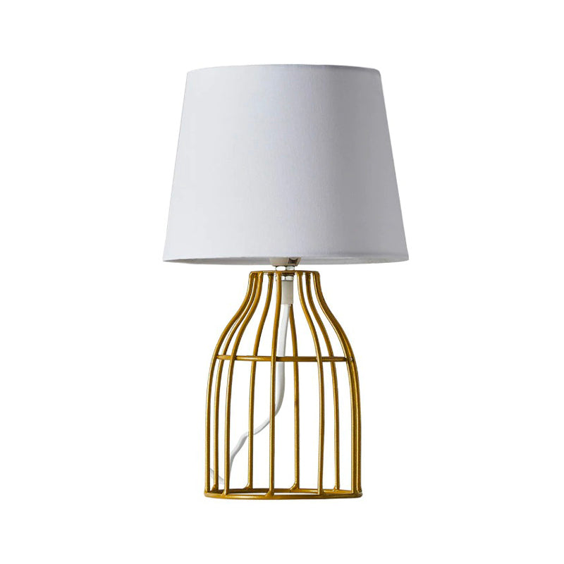 Gold/white retro metal bedside lamp