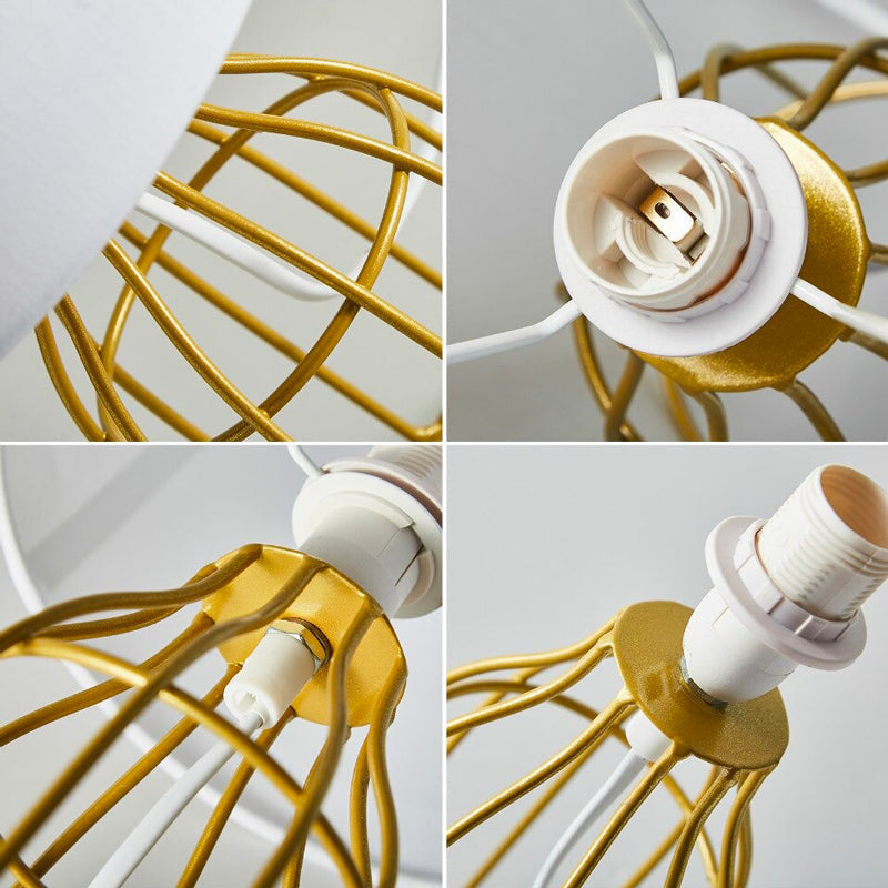 Gold/white retro metal bedside lamp