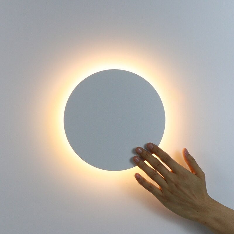 Circular wall bedside lamp