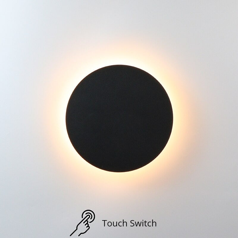 Circular wall bedside lamp