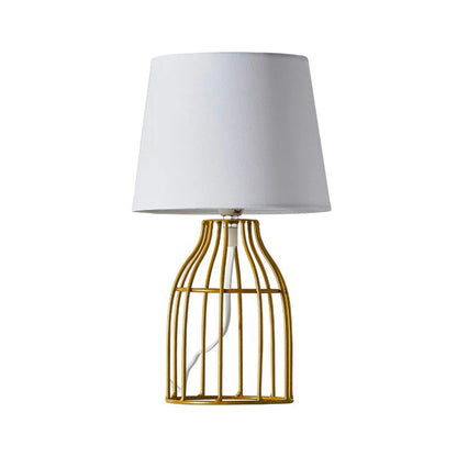 Gold/white retro metal bedside lamp